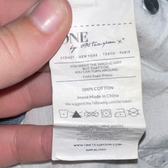 ONE X ONE TEASPOON Freebirds Low Rise Cropped Skinny Jeans Distressed Size 24 - Picture 8 of 8